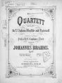 Quartett fur 2 Violinen, Bratsche und Violoncell, Op. 67,  3, in B-dur v. Johannes Brahms