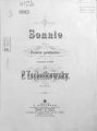 Sonate (Oeuvre posthume) comp. en 1865 par P. Tschaikowsky