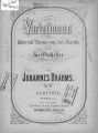 Variationen uber ein Thema v. Jos. Haydn fur Orchester v. Johannes Brahms