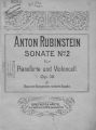 Sonate  2 fur Pianoforte und Violoncell
