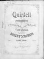 Quintett fur Pianoforte, 2 Violinen, Viola und Violoncello von Robert Schumann