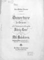 uverture fur Orchester zu W. Shakespeares Tragodie "Konig Lear