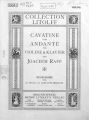 Cavatine, op. 85, № 3 und Andante fur violine & Klavier von J. Raff