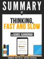ummary Of "Thinking, Fast And Slow - By Daniel Kahneman