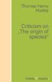 riticism on "The origin of species