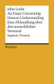 An Essay Concerning Human Understanding / Ein Versuch uber den menschlichen Verstand. Auswahlausgabe