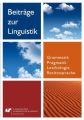 Beitrage zur Linguistik. Grammatik – Pragmatik – Lexikologie – Rechtssprache