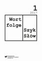 „Wortfolge. Szyk Slow” 2017, nr 1