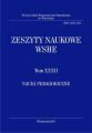 Zeszyty Naukowe WSHE, t. XXXII, Nauki Pedagogiczne