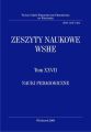 Zeszyty Naukowe WSHE, t. XXVII, Nauki Pedagogiczne