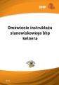 Omowienie instruktazu stanowiskowego bhp kelnera