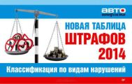 Новая таблица штрафов 2014. Классификация по видам нарушений